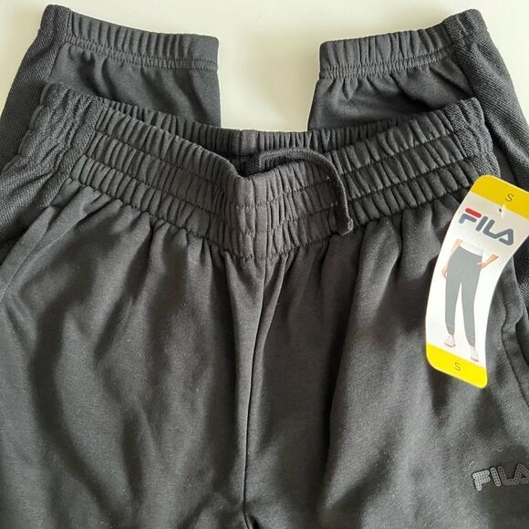 FILA Women’s French Terry Cloth Black Elastic Waist Joggers - Picture 5 of 9